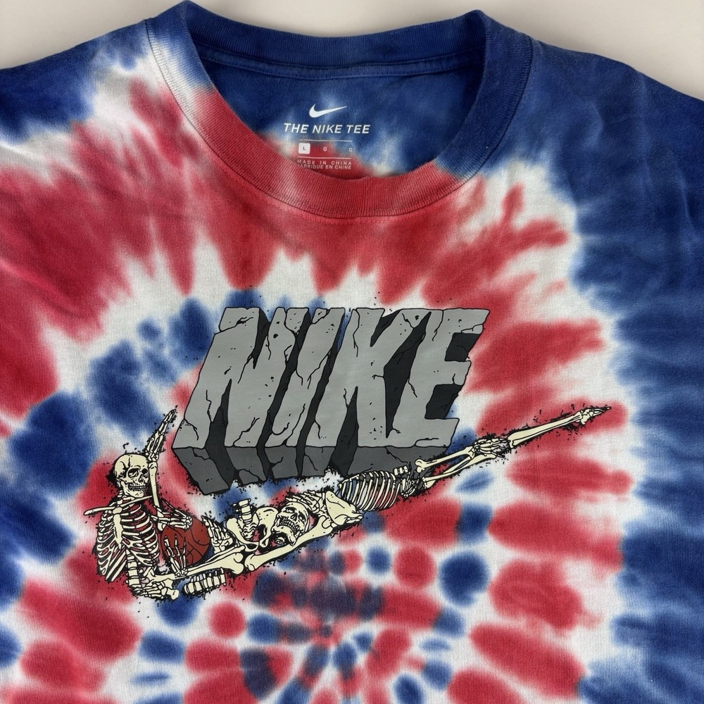 Nike Skeleton‎ Large T Shirt Swoosh Tie Dye Exploration Series Grateful Game Tee